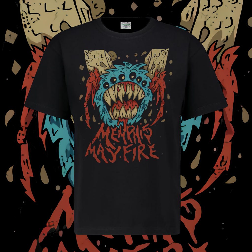 MEMPHIS MAY FIRE T-SHIRT - SIX EYED MONSTER