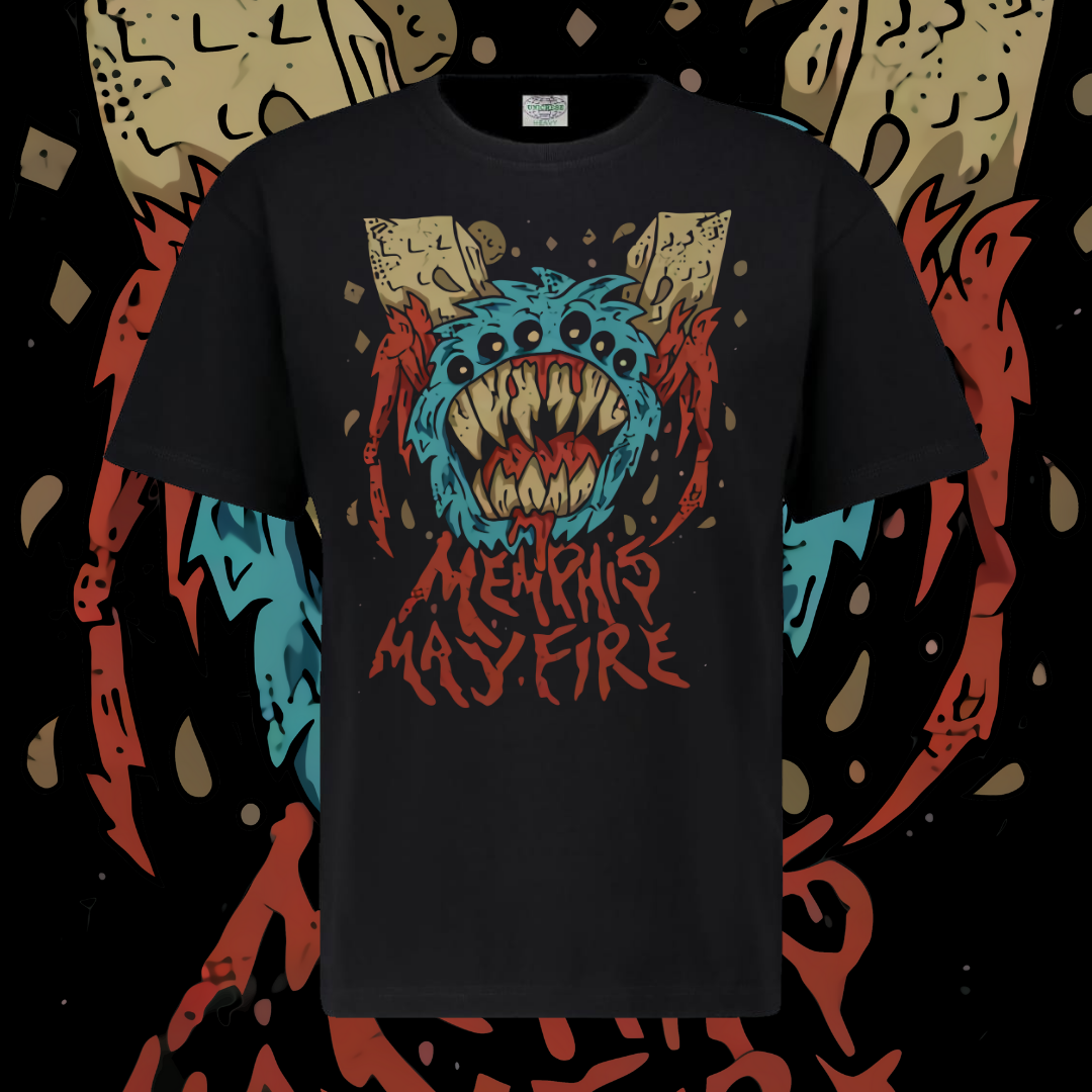 MEMPHIS MAY FIRE T-SHIRT - SIX EYED MONSTER