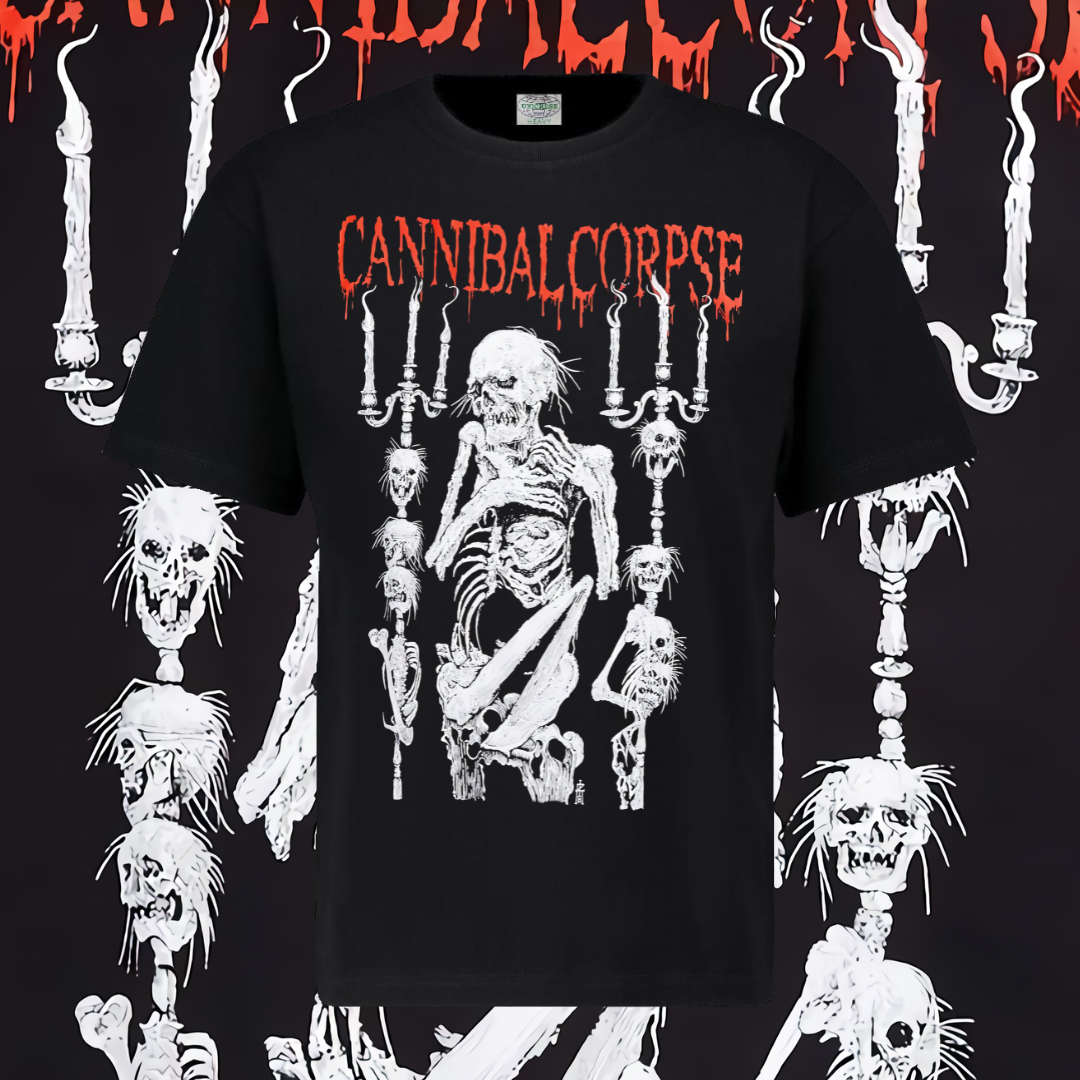 CANNIBAL CORPSE T-SHIRT - SKELETON CANDLES