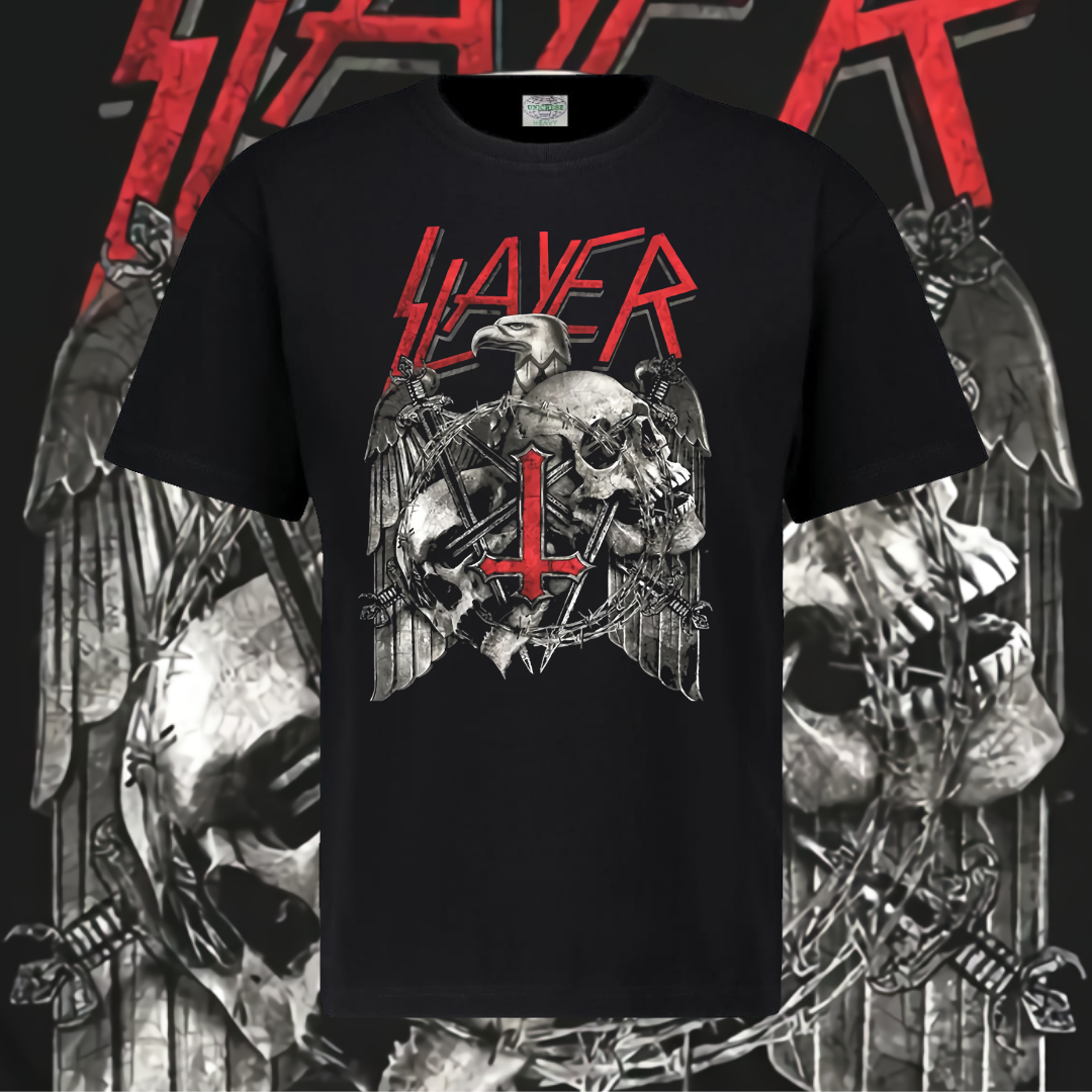 SLAYER T-SHIRT - EAGLE SKULLS