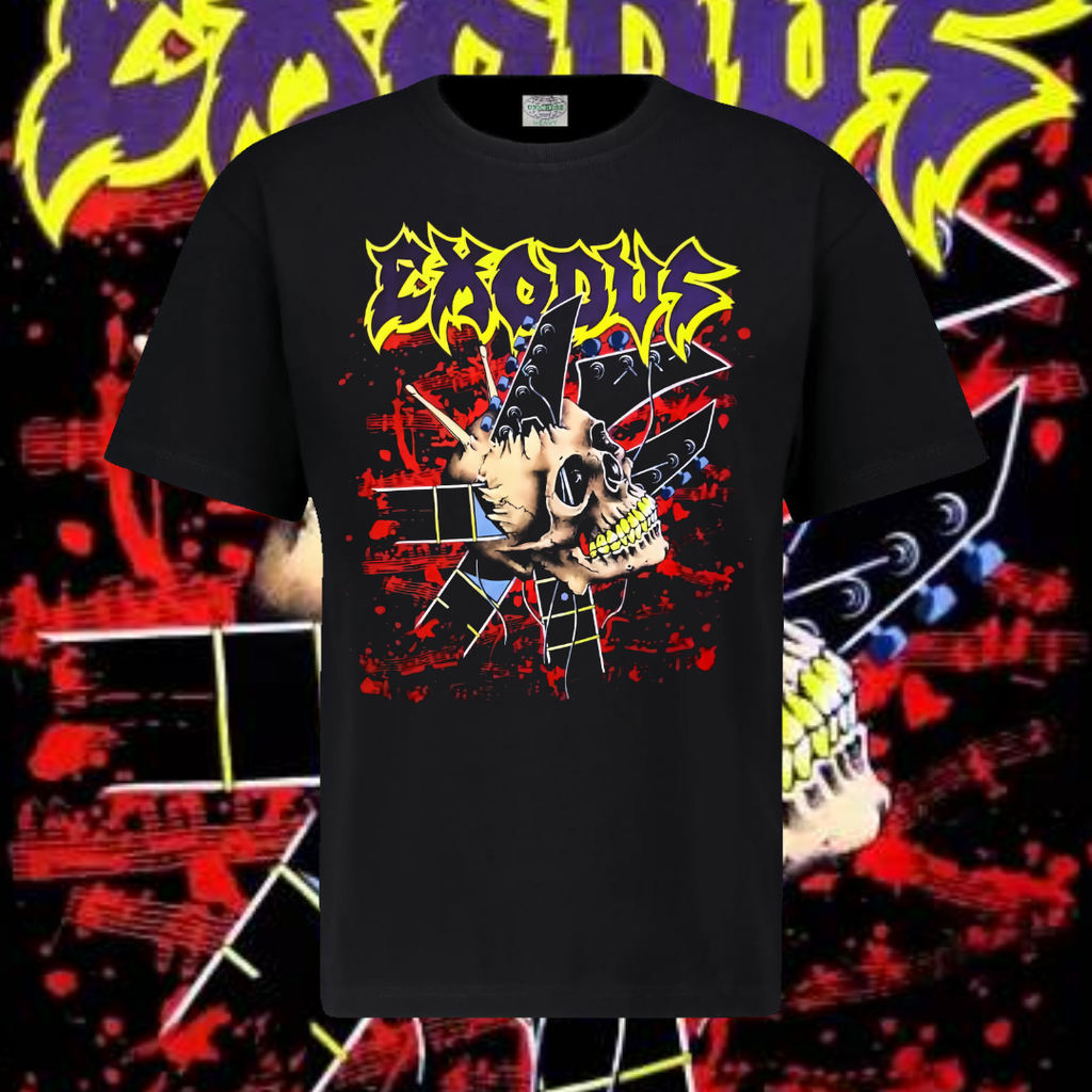 EXODUS T-SHIRT - GUITAR SKULL CRUSH