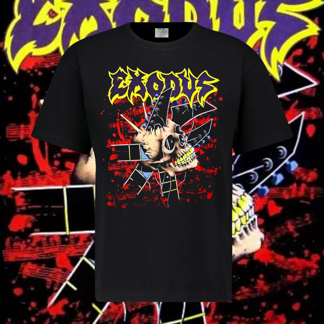 EXODUS T-SHIRT - GUITAR SKULL CRUSH