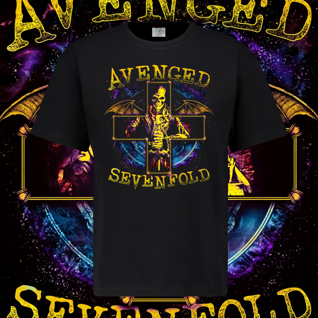 AVENGED SEVENFOLD T-SHIRT - DEATHBAT CROSS
