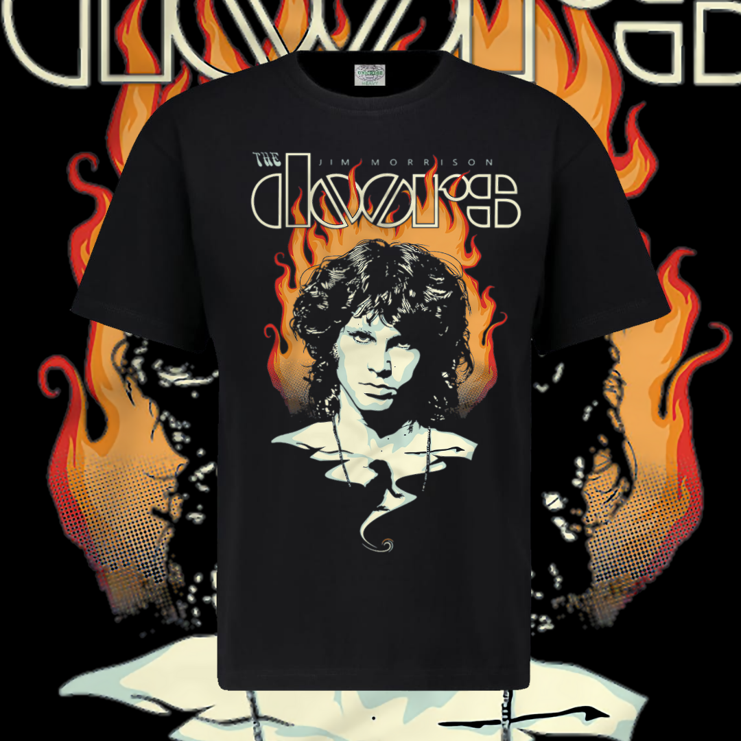 THE DOORS T-SHIRT - JIM MORRISON FLAMES