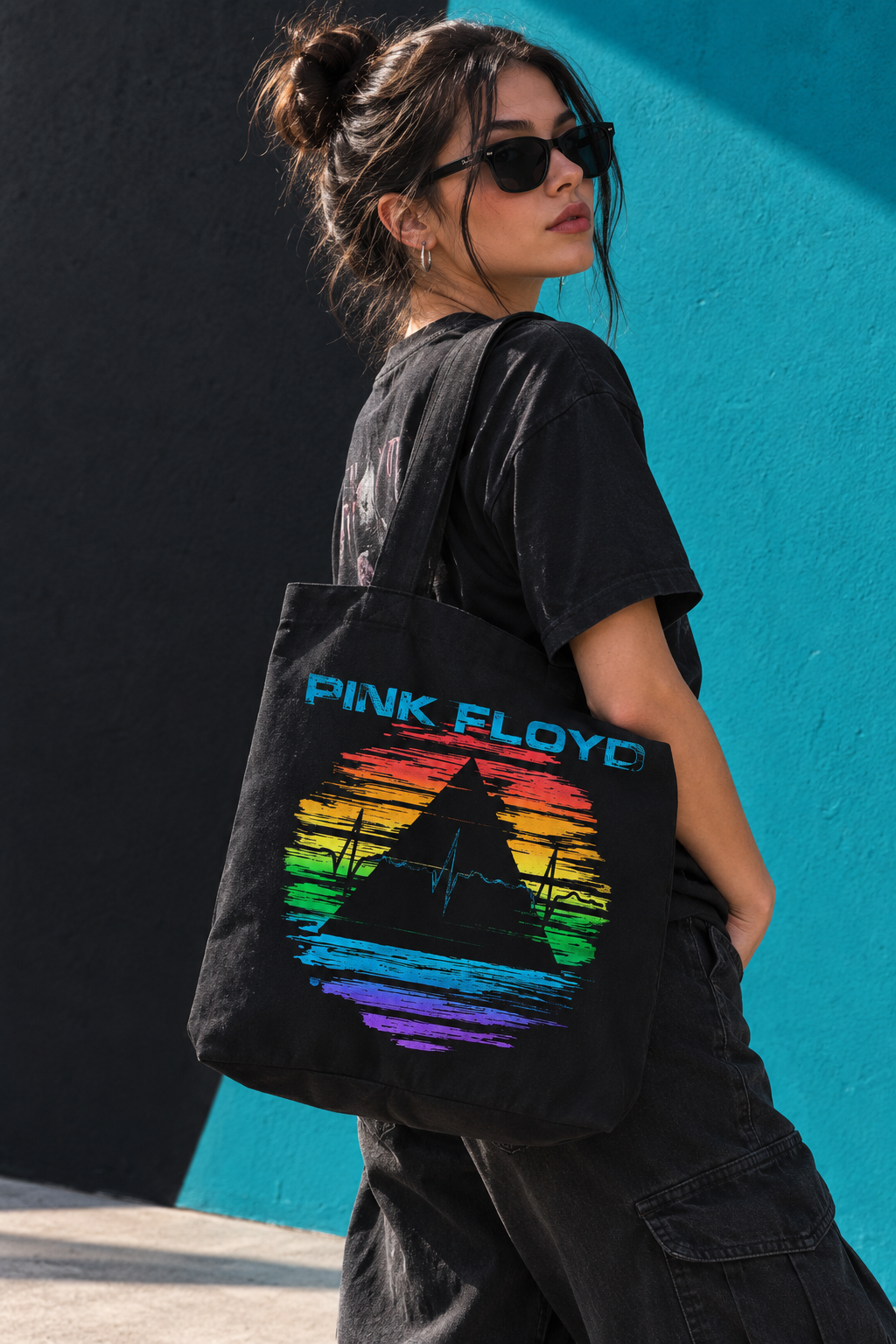 PINK FLOYD DARK SIDE OF THE MOON COLORS TOTEBAG