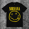 We Rock black heavyweight 100% cotton relaxed fit t-shirt on a textured grey background