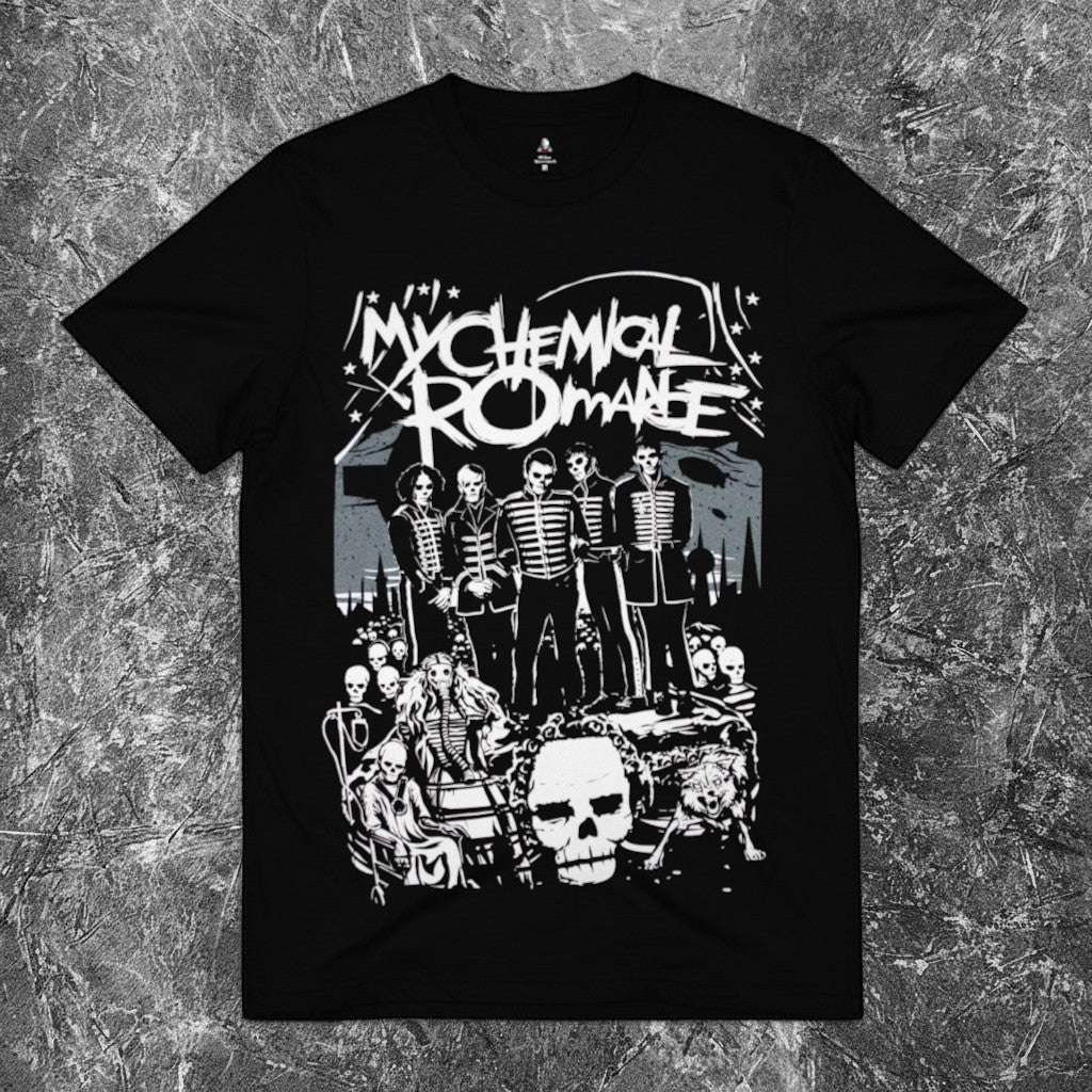 We Rock heavyweight black cotton t-shirt with a relaxed fit and premium 230 GSM fabric texture.