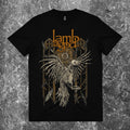 We Rock black heavyweight 100% cotton t-shirt with a relaxed fit, displayed against a textured grey background.