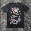 We Rock Bullet For My Valentine vintage-washed black heavyweight cotton band t-shirt with skull graphic print