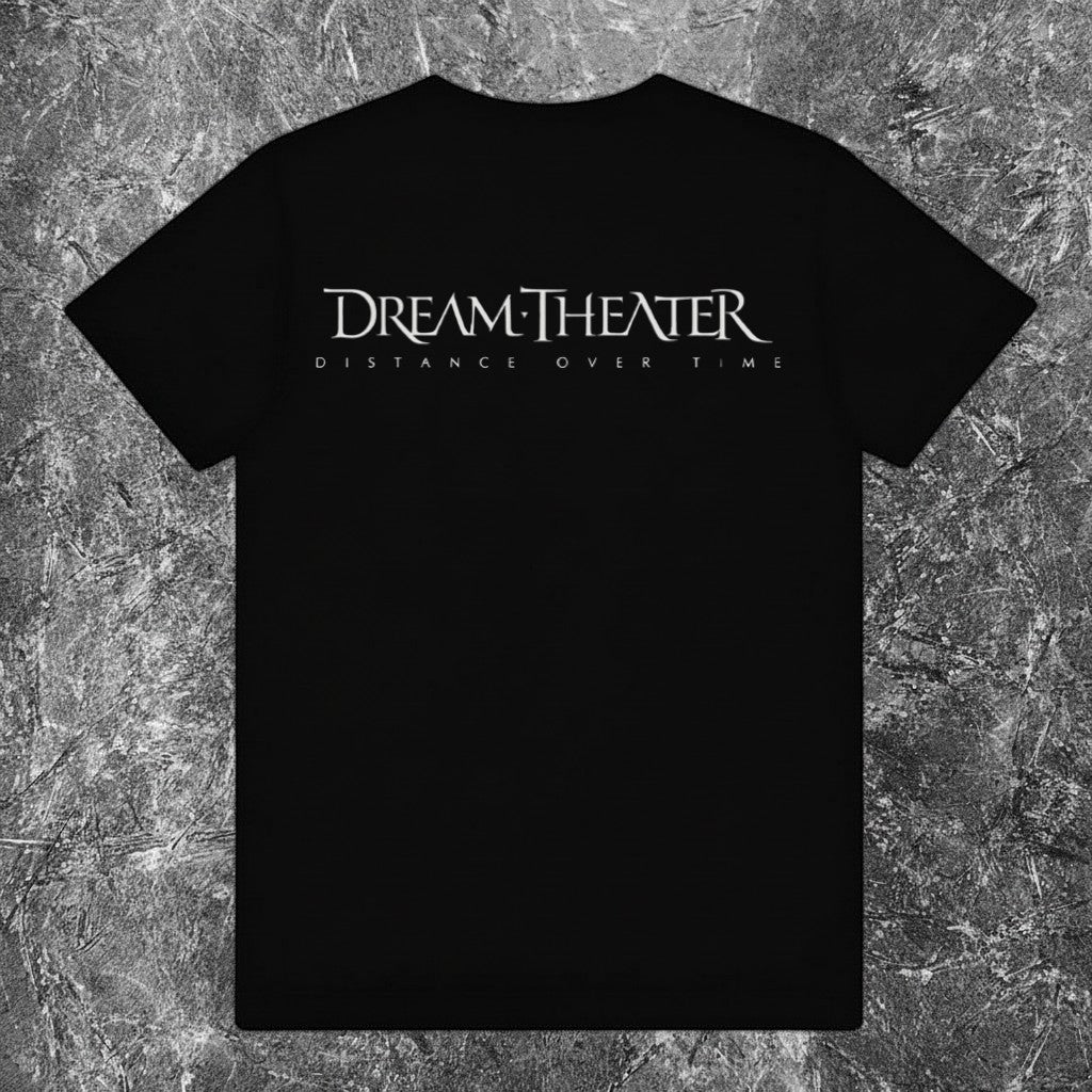 We Rock Dream Theater Distance Over Time band t-shirt, plain black cotton crew neck back view
