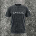 We Rock Evanescence Fallen band t-shirt in heavyweight vintage-washed black cotton with a relaxed fit.
