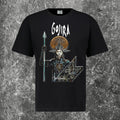 We Rock black cotton Gojira Fortitude band t-shirt featuring a warrior illustration with a spear and shield