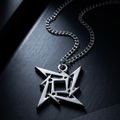 We Rock METALLICA 3 necklace featuring a polished silver-tone metal ninja star logo pendant on a matching chain