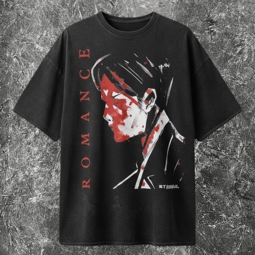 We Rock vintage-washed black heavyweight cotton band t-shirt with My Chemical Romance graphic print