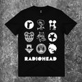 We Rock black heavyweight 100% cotton Radiohead band t-shirt with a relaxed fit and premium construction.