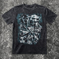 We Rock vintage-washed black heavyweight cotton Slipknot band t-shirt with a distressed graphic print